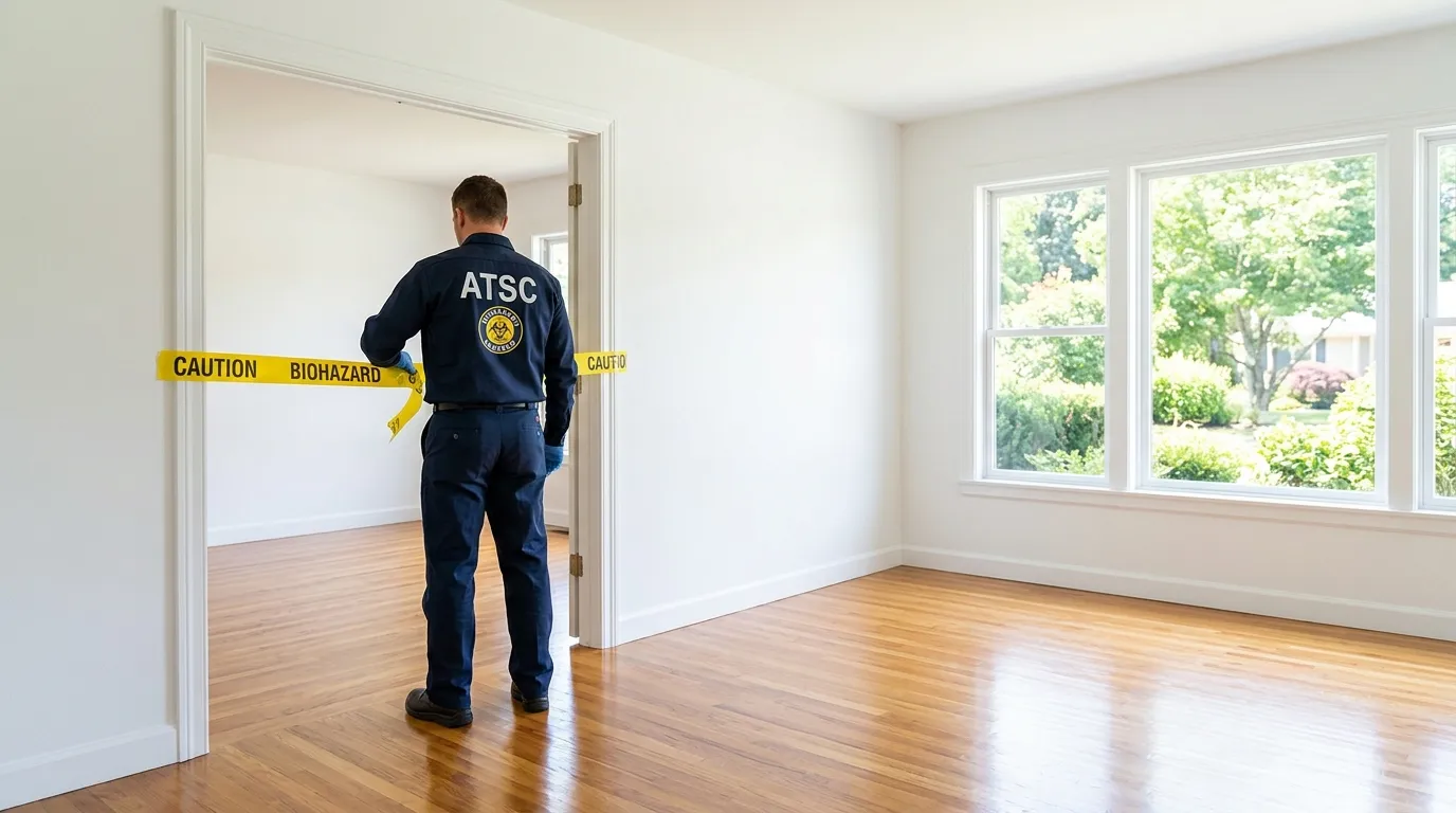 Certified biohazard cleanup crew performing Decomposition Cleanup in Mequon